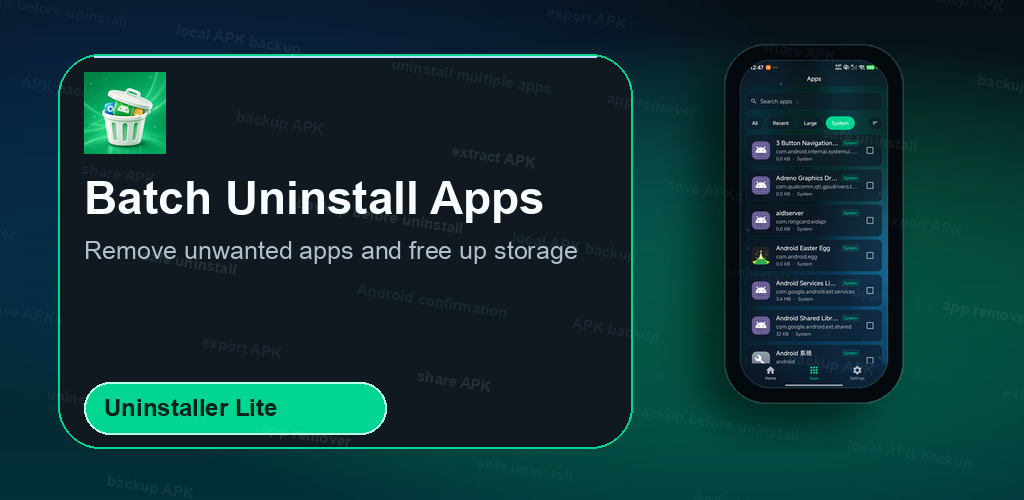 Uninstaller Lite feature graphic