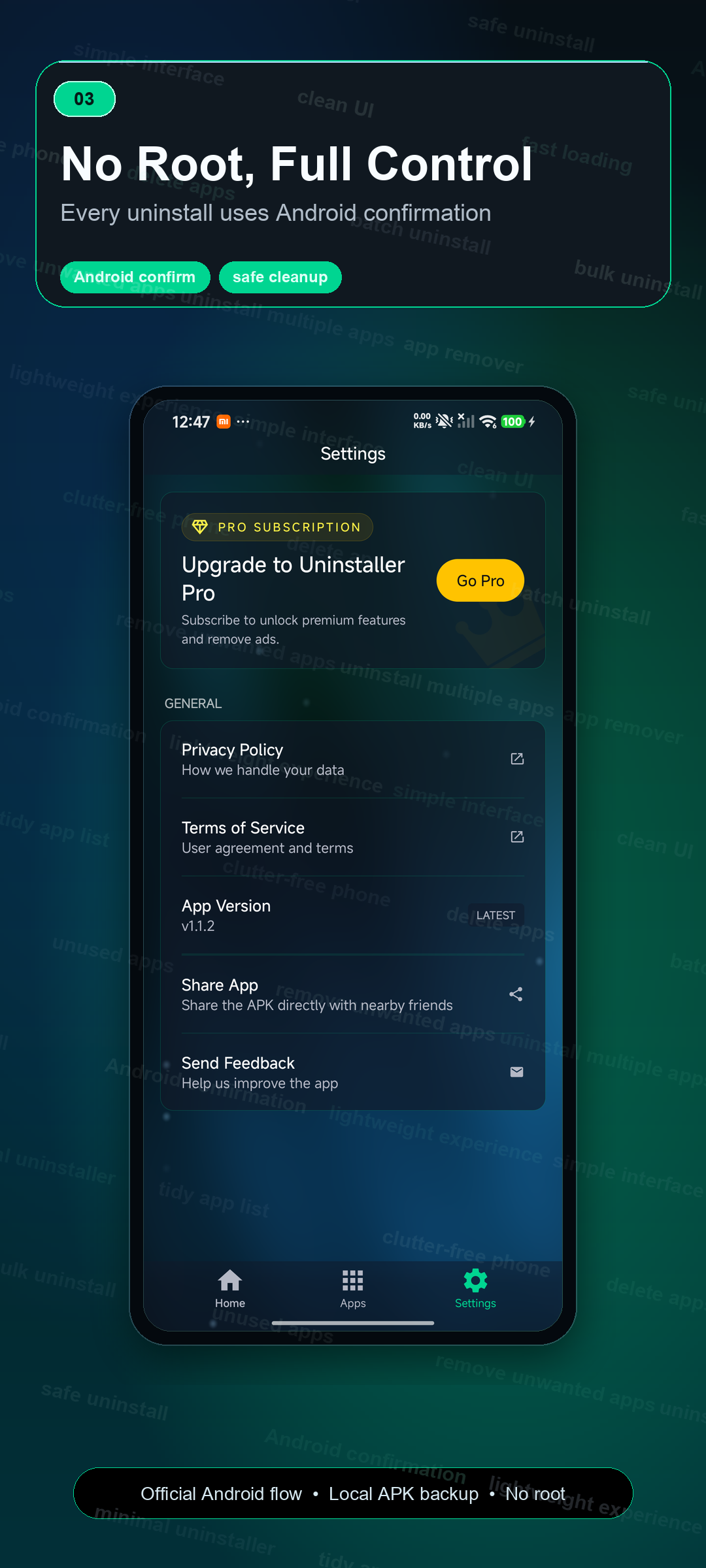 Uninstaller storage cleanup and app size sorting